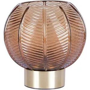 NWT Trending Drew Barrymore 8" Gold Base Table Lamp with Ribbed Glass Shade
